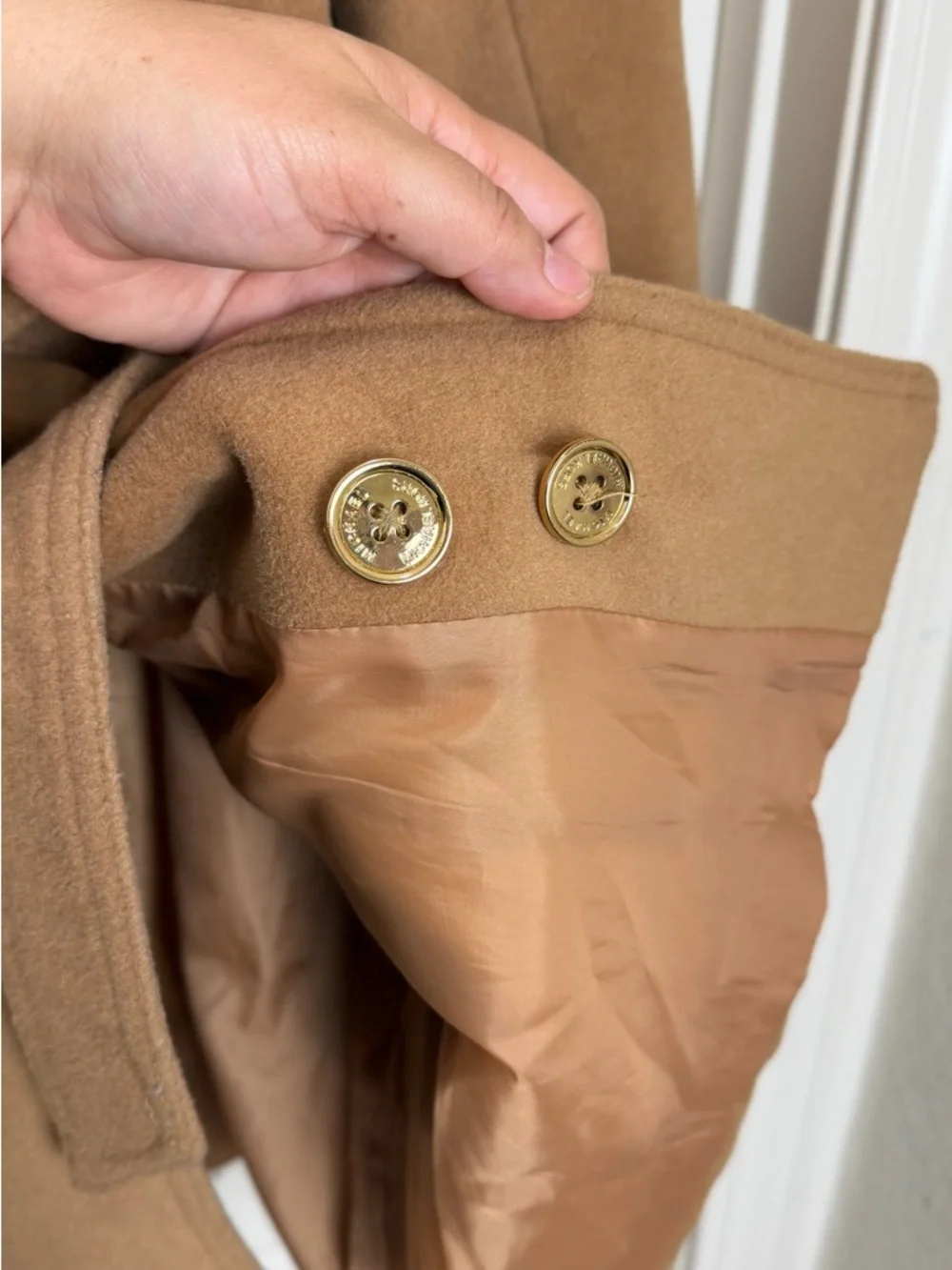 Michael Kors Camel Tan Wool-Blend Belted Coat